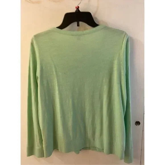 Lands end size 14-16 mint green gold buttons top large petite LP #62830 - Picture 3 of 6